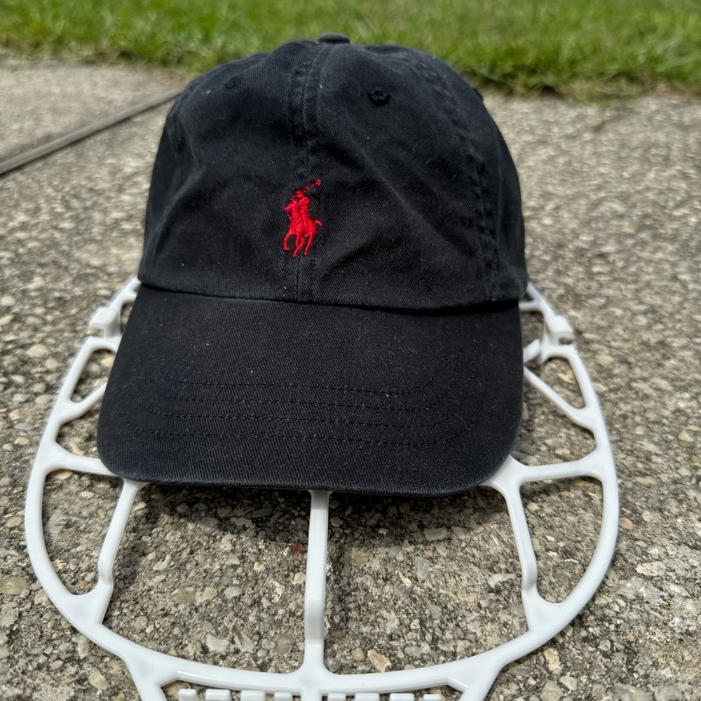 Polo by Ralph Lauren Black Cap with Red Logo